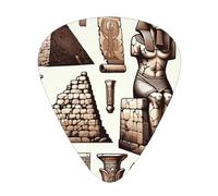 Ancient-Egyptian-Pyramid-Pharaoh 12 Pack Guitar Picks With 3 Thicknesses And Storage Box, Abs Plectrums For Electric Bass Guitar Players