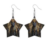 Ancient Egyptian Pyramid Pharaoh Earrings Wood Hoop Earring Dangle Drop Jewelry Pendants for Women Gifts