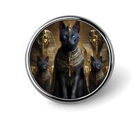 Ancient Egyptian Pyramid Pharaoh Round Badge Button Pins Custom Brooches Lapel Pins for Women Men Clothing Decoration