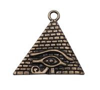 Ancient Egyptian Pyramid The Eye Of Horus Charms For Hat & Scarf Embellishments, 30x32mm, Antique Bronze Color, 5 Pieces