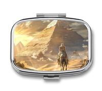 Ancient Egyptian Pyramids Travel Pill Box Portable Pill Organizer Medical Box Pill Case Pill Container for Men Women