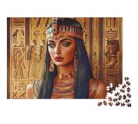 Ancient Egyptian Queen 1000 Piece Game Night Puzzle for Adults Egyptian Queen Hieroglyphs Regal Premium Thick Sturdy Vibrant Challenging Hard Stress Relief 70x50cm/1000pcs