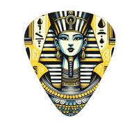 Ancient-Egyptian-Queen 12 Pack Guitar Picks With 3 Thicknesses And Storage Box, Abs Plectrums For Electric Bass Guitar Players