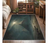 Ancient Egyptian Rugs Living Room, Pyramid Area Rugs for Bedroom Home Decor, Washable Non Slip Short Pile Carpet 60x90 with Gripper P-&101
