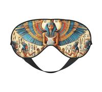 Ancient Egyptian Sacred Hieroglyphs Print Sleep Mask with Adjustable Strap, Comfortable Eye Cover for Travel, Yoga, Napping, Sleeping & Relaxation