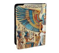 Ancient Egyptian Sacred Hieroglyphs Printed Passport Holder,Travel Pu Leather Passport Cover Case Organiser for Men Women,6.5 Inch