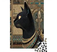 Ancient Egyptian Style 38x26cm/1000pcs Erwachsenenpuzzle - Black Heterochromatic Cat Erwachsenenpuzzle DIY-Puzzlespielzeug