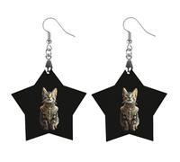 Ancient Egyptian-style Cat Round Wooden Earrings Boho Drop Pendant Fashion Gifts for Women