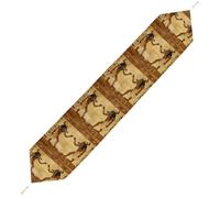 Ancient Egyptian Table Runner Reusable Tablecloth Soft Short Plush Dining Table Decor for Wedding, Party, Kitchen 229*33cm
