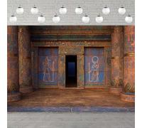 Ancient Egyptian Tomb Entrance Photography Backdrop Ancient Egyptian Temple Door Gold Columns Background Historical Wall Themes 250x180CM