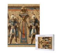 Ancient Egyptian Warrior Hieroglyph Gold Personalised 500 Piece Wooden Jigsaw Puzzle For Adults, Custom Portrait Picture
