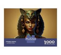 Ancient Egyptian Woman Portrait 1000 Piece Jigsaw Puzzle Paper for Adults Mysterious Art Style Focus Game Family Relaxation Home Decor Gift 70x50cm/1000pcs