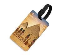Ancient Egyptians Luggage Tag for Suitcases TSA Approved with Name Id Card Suitcase Tags Identifiers Black Strap Clear Window Personalized Baggage Tag for Cruise Airport Travel Essentials