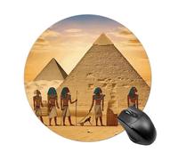 Ancient Egyptians Mousepad Round Anti-Slip Waterproof Rubber Base Mice Mat Cute Mousepad for Work Office Home Gaming Laptop Men Women Small Size 7.8 X 7.8 Inches