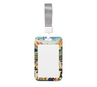 Ancient-Egypty-Agricultural-Scenes Abs Vertical Id Badge Holder, Name Badge with Clear Scanning Film