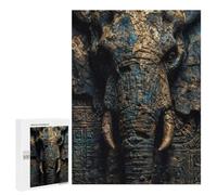 Ancient Elephant Stone Relief Art Puzzle for Adults, 500 PCS, Illustrated Jigsaw Edition, Classic Jigsaw Entertainment for The Home, at Home