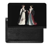 Ancient European Fashion Woman Passport Covers with Card Slots Slim Vaccine Card Organizer Holder PU Leather Travel Wallet