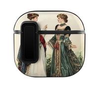 Ancient European Victorian Era Royal Court Lady Compatible with Airpods 4 Case PC Scratch-Resistant Drop-Proof Protective Cover with Secure Buckle