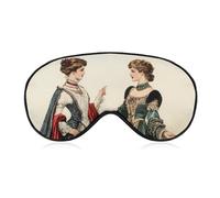 Ancient European Victorian Era Royal Court Lady Cute Sleep Masks Breathable Eye Mask with Adjustable Strap Light Blocking Comfortable Travel
