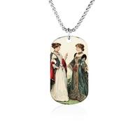 Ancient European Victorian Era Royal Court Lady Novelty Pendants Necklaces Custom Titanium Steel Memorial Necklace Jewelry Gift