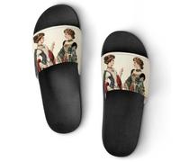 Ancient European Victorian Era Royal Court Lady Unisex Beach Slippers & Pool Slides Anti-Slip House Shoes for Home Outdoor