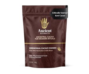 Ancient Extracts Ceremonial Cacao Chunks, Venezuelan Criollo, Raw, Fair Trade, Vegan, GMO-Free, 100g For Drinking Ceremonies and Heartwarming Rituals