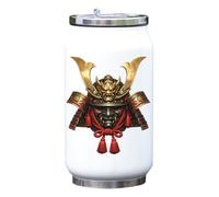 Ancient Fierce Warrior Helmet Design Vacuum Insulated Thermal Beverage Can Bottle White