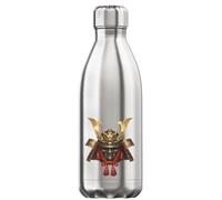 Ancient Fierce Warrior Helmet Design Vacuum Insulated Thermal Water Bottle Silver