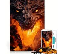Ancient Fire Dragon Adult Jigsaw1000 Pieces Memory Skill Fun Stable Fit No Shifting Parts Compact Fun for Family Game Time (50x75cm)