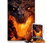 Ancient Fire Dragon Jigsaw Puzzles for Adults 1000 Memory Training Time Well Spent Precise Edges Best Gift (50x75cm)