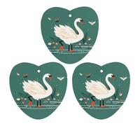 Ancient Flower Swan Car Air Freshener, 3 Pcs Love form Hanging Air Freshener Cards, Long Lasting Fragrance Scented Cards for Car, Home, Office White-style