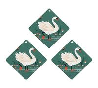 Ancient Flower Swan Car Air Freshener, 3 Pcs Rhombus Hanging Air Freshener Cards, Long Lasting Fragrance Scented Cards for Car, Home, Office White-style