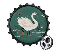 Ancient Flower Swan Magnetic Bottle Opener, Space Saving Kitchen Tool, Funny Beer Opener & Refrigerator Magnet for Camping, Traveling Camping Black-style