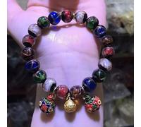 Ancient Fragrant Grey Glaze Five Color Duobao Swallowing Gold Beast Bracelet