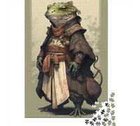 Ancient Frog Warrior Puzzles for Adults,500 Piece Jigsaw Puzzles for Adults, Wooden Puzzle Fun Decompressing Game 500pcs (52x38cm)