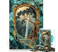 Ancient Gateway of Gold 1000 Piece Jigsaws for Adults Mind Train Fun Precision Cut Smooth Edges Absorbing Activity for Quiet Nights (38x52cm)