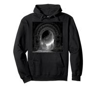 Ancient Gateway Starry Moon Fantasy Cityscape Pullover Hoodie