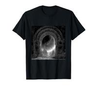 Ancient Gateway Starry Moon Fantasy Cityscape T-Shirt