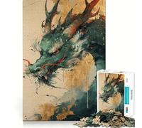 Ancient Gilded Dragon 1000 Piece Adult Puzzles Mental Focus Game High Accuracy Cutting Craft Bonding Activity for Loved Ones (50x75cm)