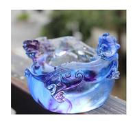 Ancient Glass Cornucopia Candle Holder Storage Box Lucky Gathering Feng Shui Home Office Decoration Housewarming Desk Decoration Prevent Evil Ornaments Exquisite Crafts,C