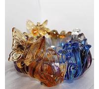 Ancient Glass Cornucopia Candle Holder Storage Box Lucky Gathering Feng Shui Home Office Decoration Housewarming Desk Decoration Prevent Evil Ornaments Exquisite Crafts,C