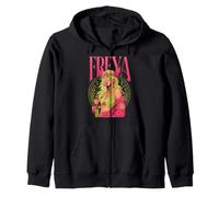 Ancient Goddess Freya Bubblegum 80s 90s Norse Mythology Zip Hoodie