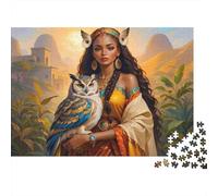 Ancient Goddess Owl 1000 Piece Puzzles for Adults with No Reflection Colourful Jigsaws As A Brain Training Puzzle for Wall Decoration And Gifts 70x50cm/1000pcs