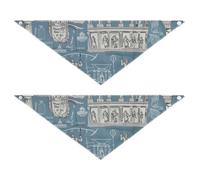 Ancient Greece Dog Bandanas Soft and Light Skin Set of 2 for Festival Dress Up Pets Various Sizes 20 × 7 3in