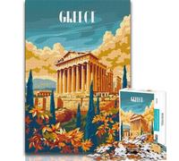 Ancient Greece Glory JigsawPuzzle 1000 Pieces for Adults,Learning Educational Toys Family Games with Matching Poster And Trivia Sheet 50x75cm
