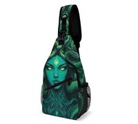 Ancient Greece Snake Qu-Een Medusa Art Women Men Crossbody Backpack Adjustable Strap Shoulder Bags Breathable Chest Bag For Daily Use Travel Hiking