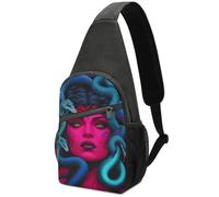 Ancient Greece Snake Queen Medusa Art Army Classic Camouflage Pattern Large Capacity Portable Chest Bag, Single Shoulder Chest Bag
