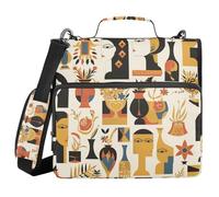 Ancient Greece Theme 3 Ring Zipper Organizer with Handle and Removable Shoulder Strap, Document Binder Organizer for School and Office