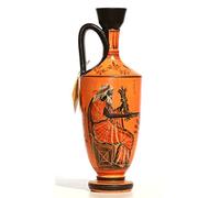 Ancient Greek Ceramic Vase Pot Vessel lekythos Goddess Athena God Zeus 10.2 inches