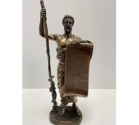 Ancient Greek Figure Hippocrates of Cos with Hippocratic Oath Cold Cast Bronze Statue